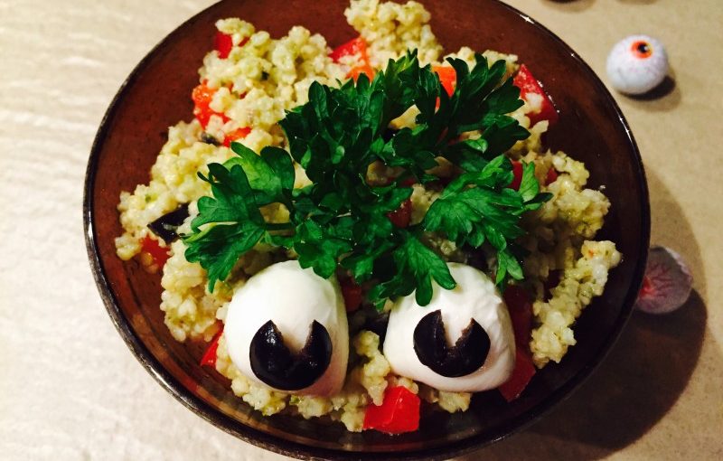 Cous Cous ai Peperoni e Olive Nere al Pesto